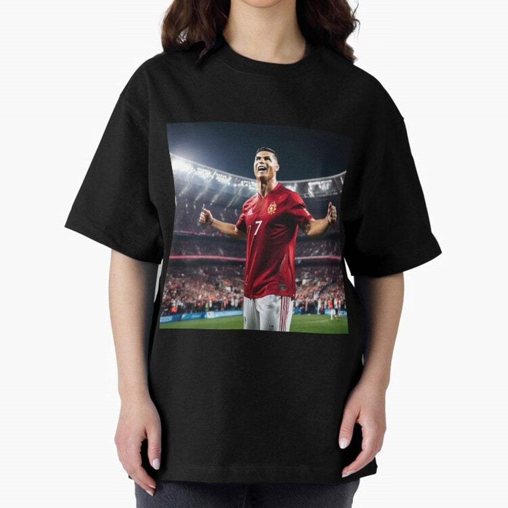 cristiano ronaldo celebrates goal Oversized T-Shirt Celebrate Football Heritage in FIFA World Cup 2026 USA Canada Mexico for Fans of Neymar and Netherlands, Bringing Stadium Memories, Football Loyalty, International Chants and Championship
