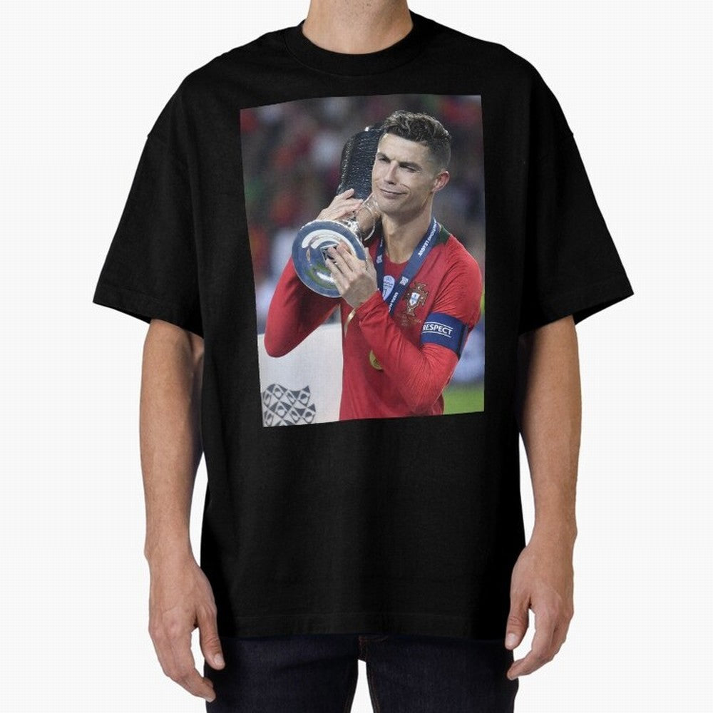 Todos Portugal 2019 CR7 Oversized T-Shirt Embrace FIFA World Cup 2026 for Fans of CR7 and Messi and England, Bringing Goal Celebration Energy, Supporter Heritage, Football Icons and Worldwide Tournament Joy; Perfect for Fans, Collectors, Family