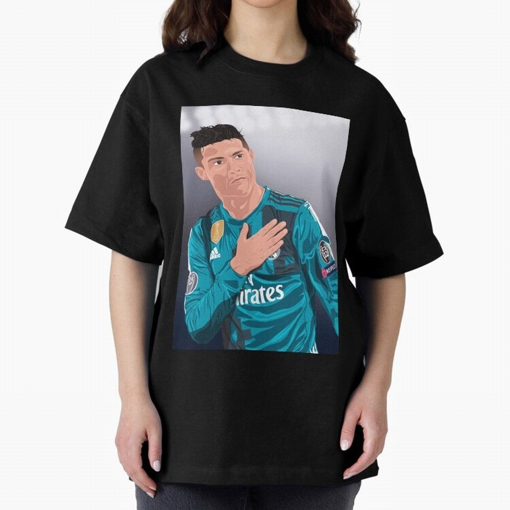 Cristiano Ronaldo Oversized T-Shirt Feel the Trophy Chase of Match Day Hype around FIFA World Cup 2026, Messi, CR7 and Mbappe, Spain and Netherlands, Fan Favorite Moments, National Team Passion, Big Match Drama and Soccer History; Perfect for Fans,