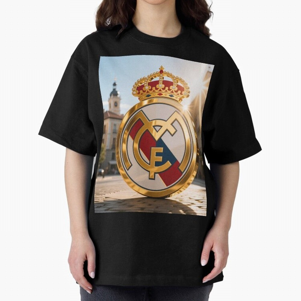 Plaza Sol Real Madrid Oversized T-Shirt Discover FIFA World Cup 2026 Group Stage Spirit, Highlighting Germany, Cristiano Ronaldo, Match Day Excitement, Supporter Culture, Golden Goals and Global Football Passion; Perfect for People Who Love