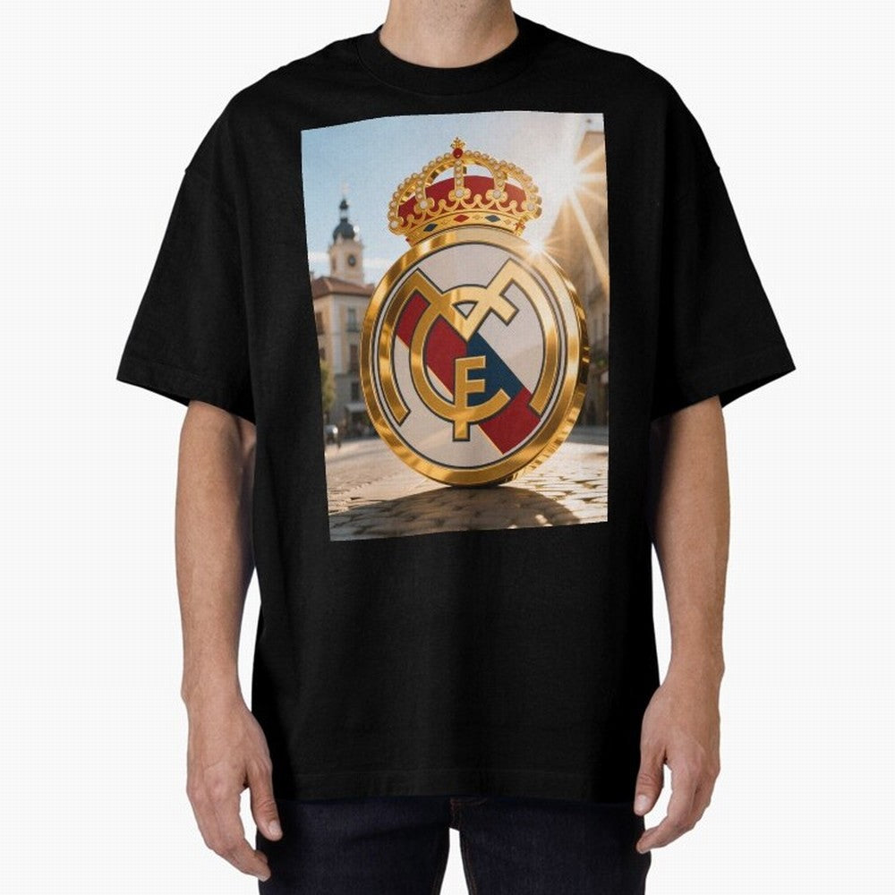 Plaza Sol Real Madrid Oversized T-Shirt Discover FIFA World Cup 2026 Group Stage Spirit, Highlighting Germany, Cristiano Ronaldo, Match Day Excitement, Supporter Culture, Golden Goals and Global Football Passion; Perfect for People Who Love