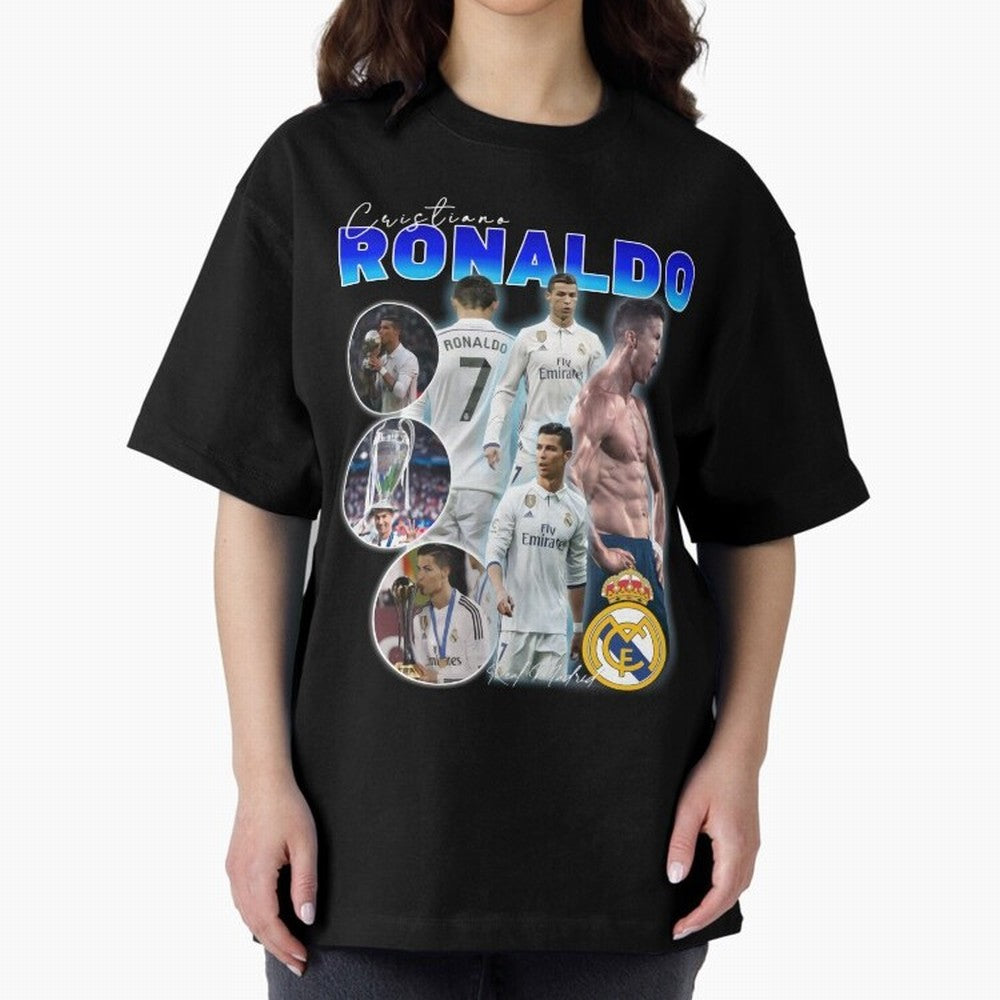 Cristiano Ronaldo Bootleg Oversized T-Shirt Stand with FIFA World Cup 2026 Group Stage Made for CR7, Brazil, Portugal and Argentina Energy, Football Passion, Legendary Performances, Festival Vibes and Supporter Community; Great for Supporters Who