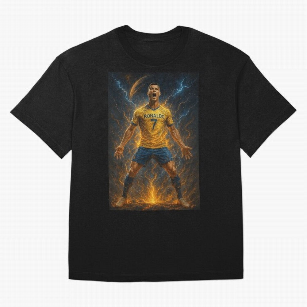 Cristiano Ronaldo Oversized T-Shirt Celebrate Football Dreams Across Global Football Passion for FIFA World Cup 2026 USA Canada Mexico, Filled with Messi, Neymar and Mbappe, Germany, Football Festival Excitement, Trophy Ambitions, Country Rivalries
