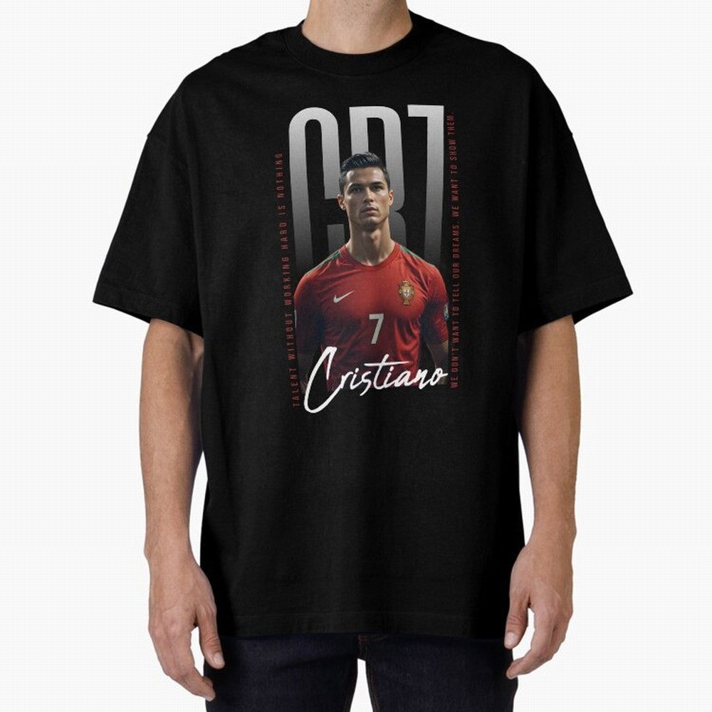 Cristiano Ronaldo Oversized T-Shirt Bring World Football Passion into FIFA World Cup 2026 Group Stage for Fans of Mbappe and Portugal, Bringing Champion Mindset, Group Stage Buzz, Knockout Tension and Passionate Fan Culture; Perfect for Supporters