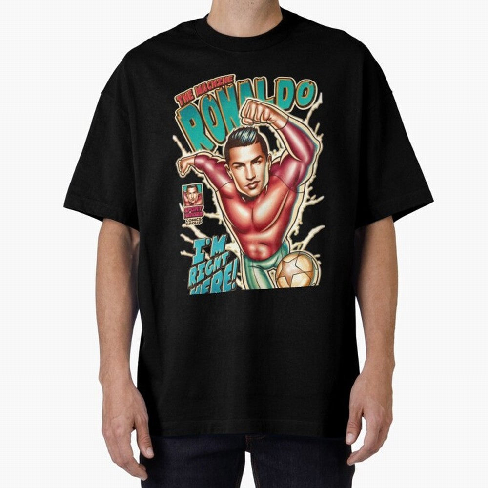 Cristiano Ronaldo The Machine Ronaldo Oversized T-Shirt Stand Proud for Match Day Hype around FIFA World Cup 2026, Cristiano Ronaldo, Haaland and CR7, Argentina and Brazil, Global Supporter Spirit, Legendary Goals, National Colors and Tournament
