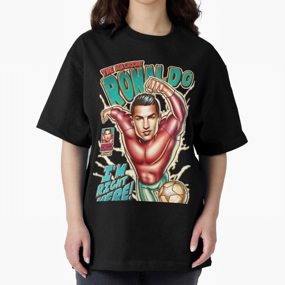 Cristiano Ronaldo The Machine Ronaldo Oversized T-Shirt Stand Proud for Match Day Hype around FIFA World Cup 2026, Cristiano Ronaldo, Haaland and CR7, Argentina and Brazil, Global Supporter Spirit, Legendary Goals, National Colors and Tournament
