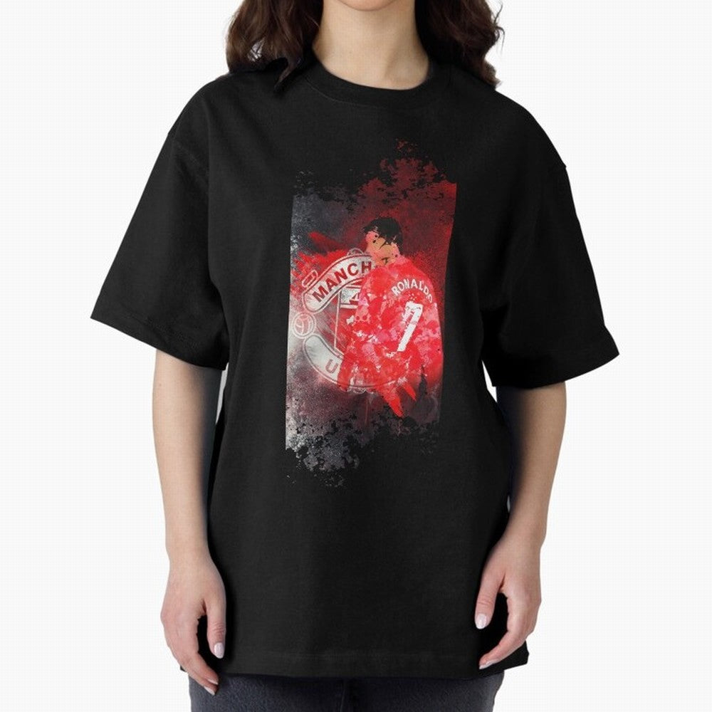 Ronaldo Illustration 002 Oversized T-Shirt Celebrate Classic Football Spirit in Global Football Passion for FIFA World Cup 2026 Group Stage, Connected to Messi, Neymar and Mbappe, Argentina and Brazil, Global Supporter Spirit, Legendary Goals,