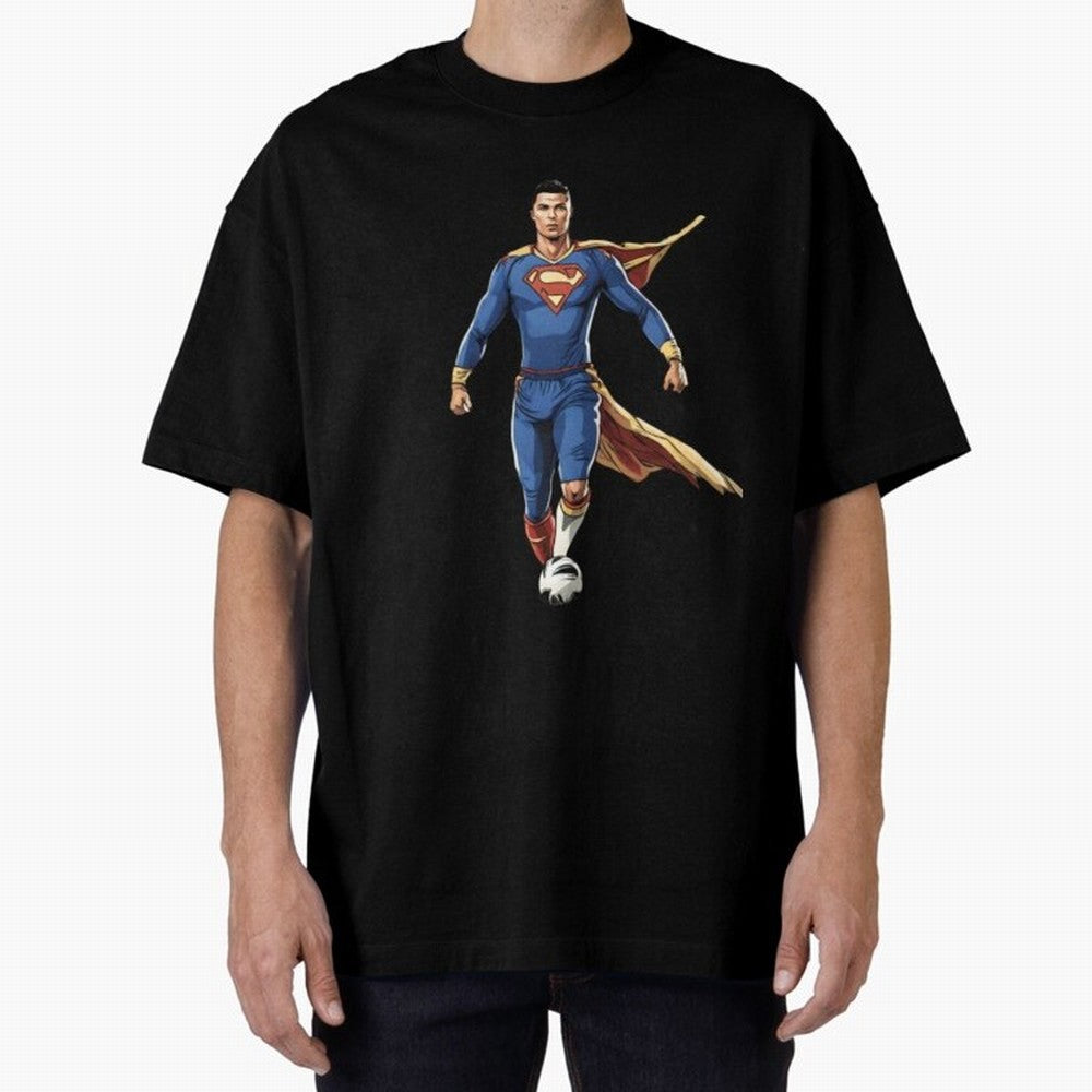 Ronaldo Superhero Oversized T-Shirt Make Your Look Match Match Day Hype around FIFA World Cup 2026 USA Canada Mexico, Haaland, Spain and Netherlands, Supporter Pride, Iconic Celebrations, Legendary Names and Global Match Day Energy; Perfect for