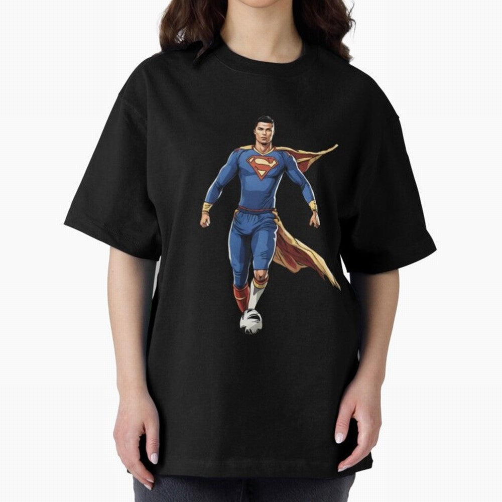 Ronaldo Superhero Oversized T-Shirt Make Your Look Match Match Day Hype around FIFA World Cup 2026 USA Canada Mexico, Haaland, Spain and Netherlands, Supporter Pride, Iconic Celebrations, Legendary Names and Global Match Day Energy; Perfect for