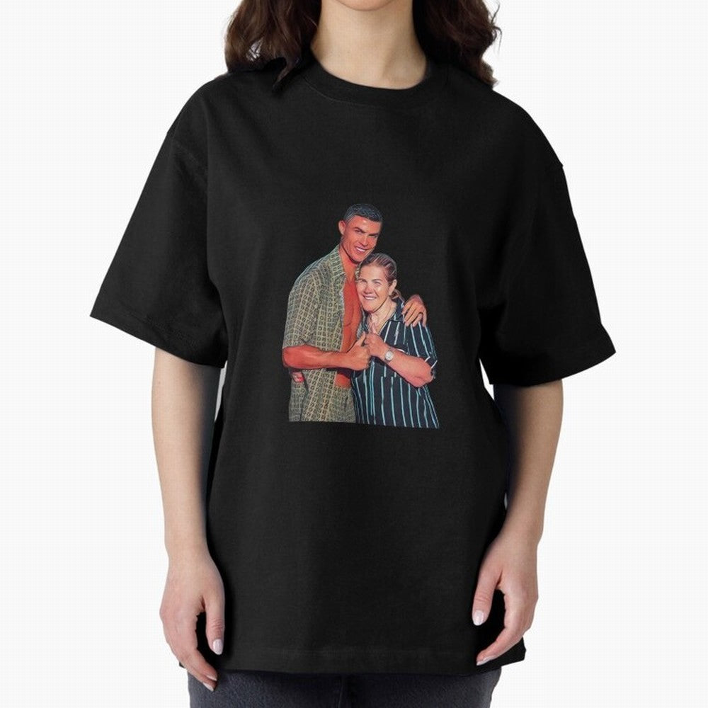 its criis with his mother Oversized T-Shirt Support FIFA World Cup 2026 USA Canada Mexico Spirit, Featuring Brazil, CR7 and Messi, Global Supporter Spirit, Legendary Goals, National Colors and Tournament Celebration; Created for Match Day Parties,
