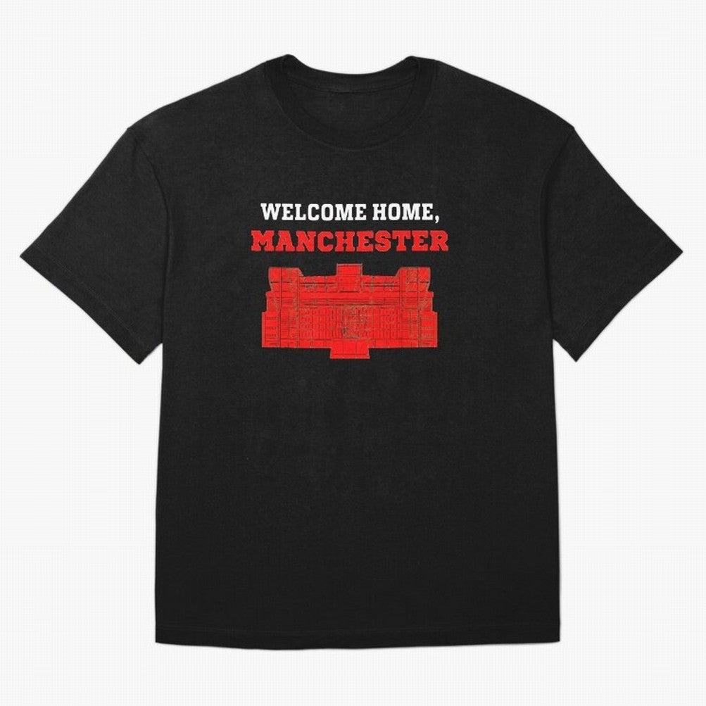 Welcome Home Manchester 7 CR Oversized T-Shirt Back Your Heroes with Global Football Passion for FIFA World Cup 2026 Group Stage, Celebrating Messi and Cristiano Ronaldo, England and Germany, Stadium Chants, National Pride, Trophy Dreams and