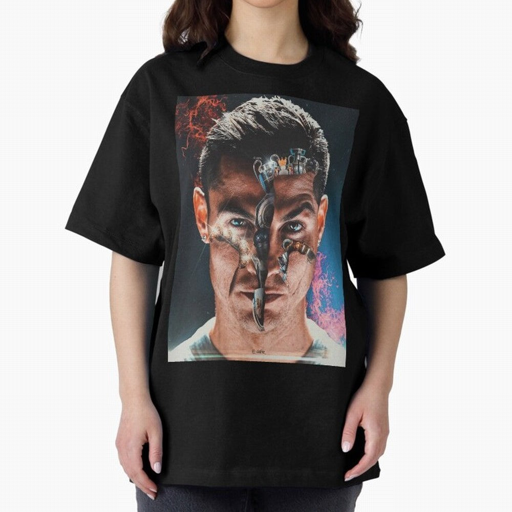 CR7 Career Titles+Ballon (x5) Oversized T-Shirt Support Global Football Passion for FIFA World Cup 2026 USA Canada Mexico, Built around CR7 and Messi, England, France and Netherlands, Worldwide Fan Energy, Dramatic Goals, Stadium Lights and