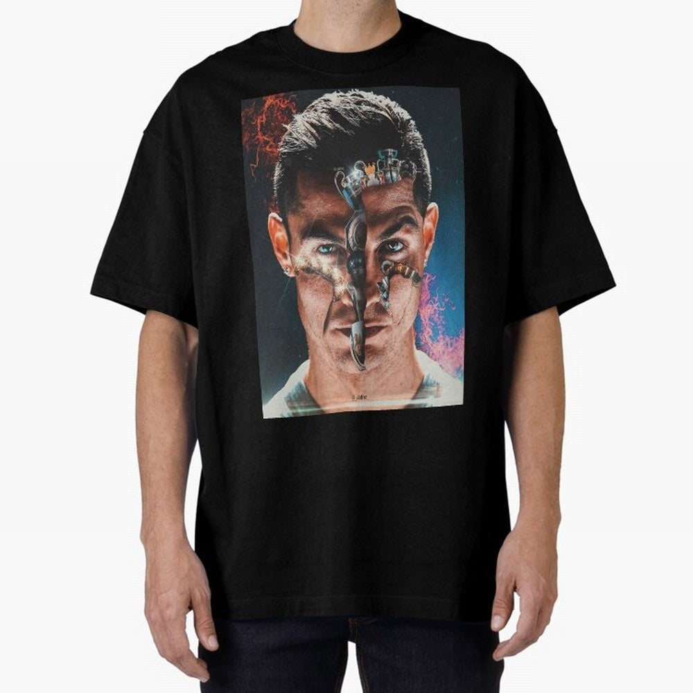 CR7 Career Titles+Ballon (x5) Oversized T-Shirt Support Global Football Passion for FIFA World Cup 2026 USA Canada Mexico, Built around CR7 and Messi, England, France and Netherlands, Worldwide Fan Energy, Dramatic Goals, Stadium Lights and