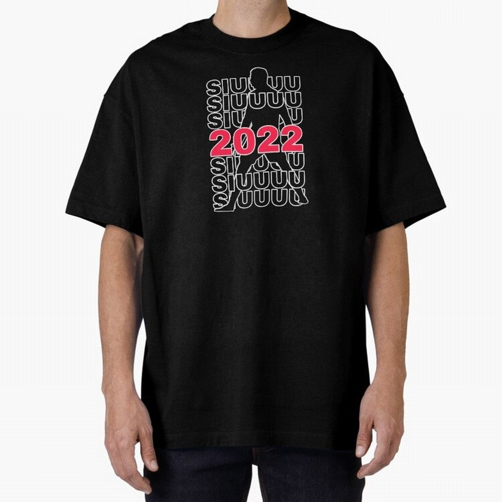 Siuuu 2022 Cristiano ronaldo goal Oversized T-Shirt Make Memories around Global Football Passion for FIFA World Cup 2026 Group Stage, Filled with Messi, Neymar and Mbappe, Brazil, Worldwide Fan Energy, Dramatic Goals, Stadium Lights and
