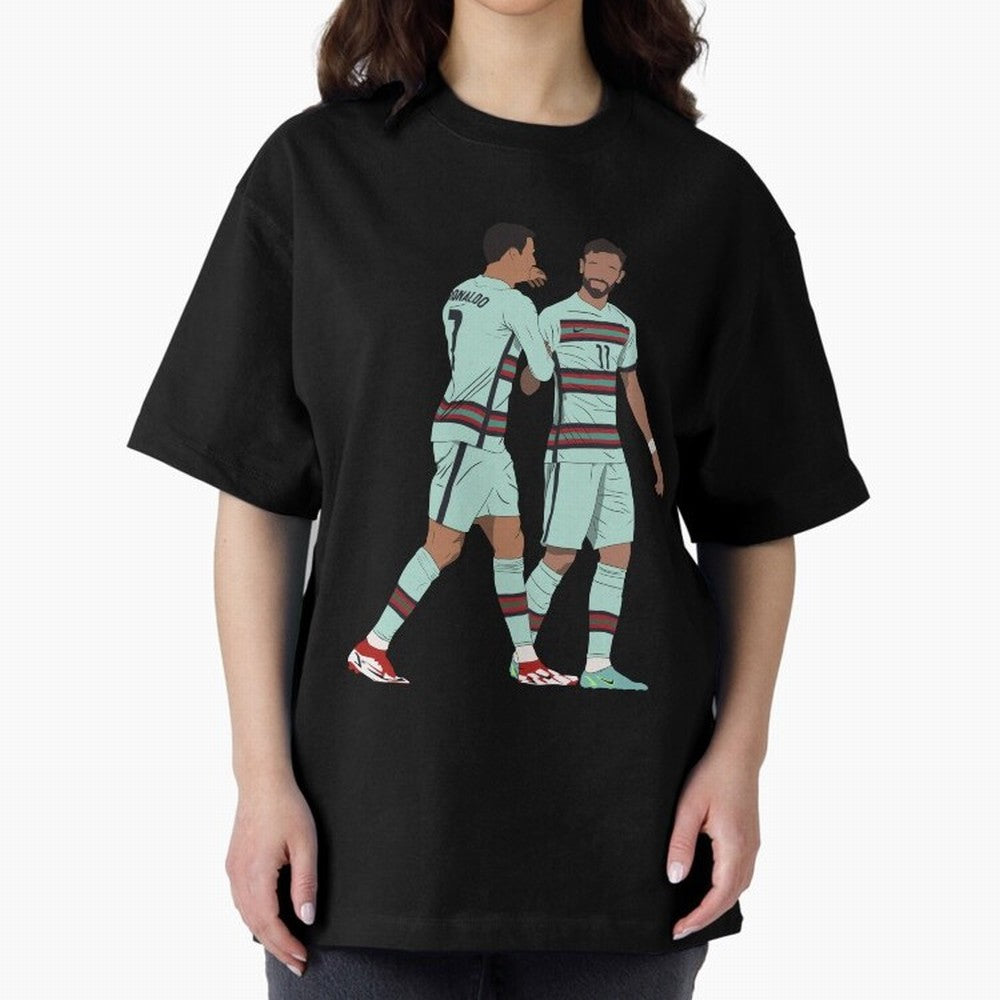 Cristiano Ronaldo & Bruno Fernandes Portugal Oversized T-Shirt Make Every Match About Global Football Passion for FIFA World Cup 2026, Featuring Haaland and Mbappe, Netherlands, Match Day Excitement, Supporter Culture, Golden Goals and Global