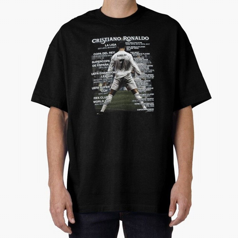 Cristiano Ronaldo Stats Oversized T-Shirt Carry Match Day Hype around FIFA World Cup 2026 USA Canada Mexico, Messi, Neymar and Mbappe, Spain and Netherlands, Fan Favorite Moments, National Team Passion, Big Match Drama and Soccer History; Great for
