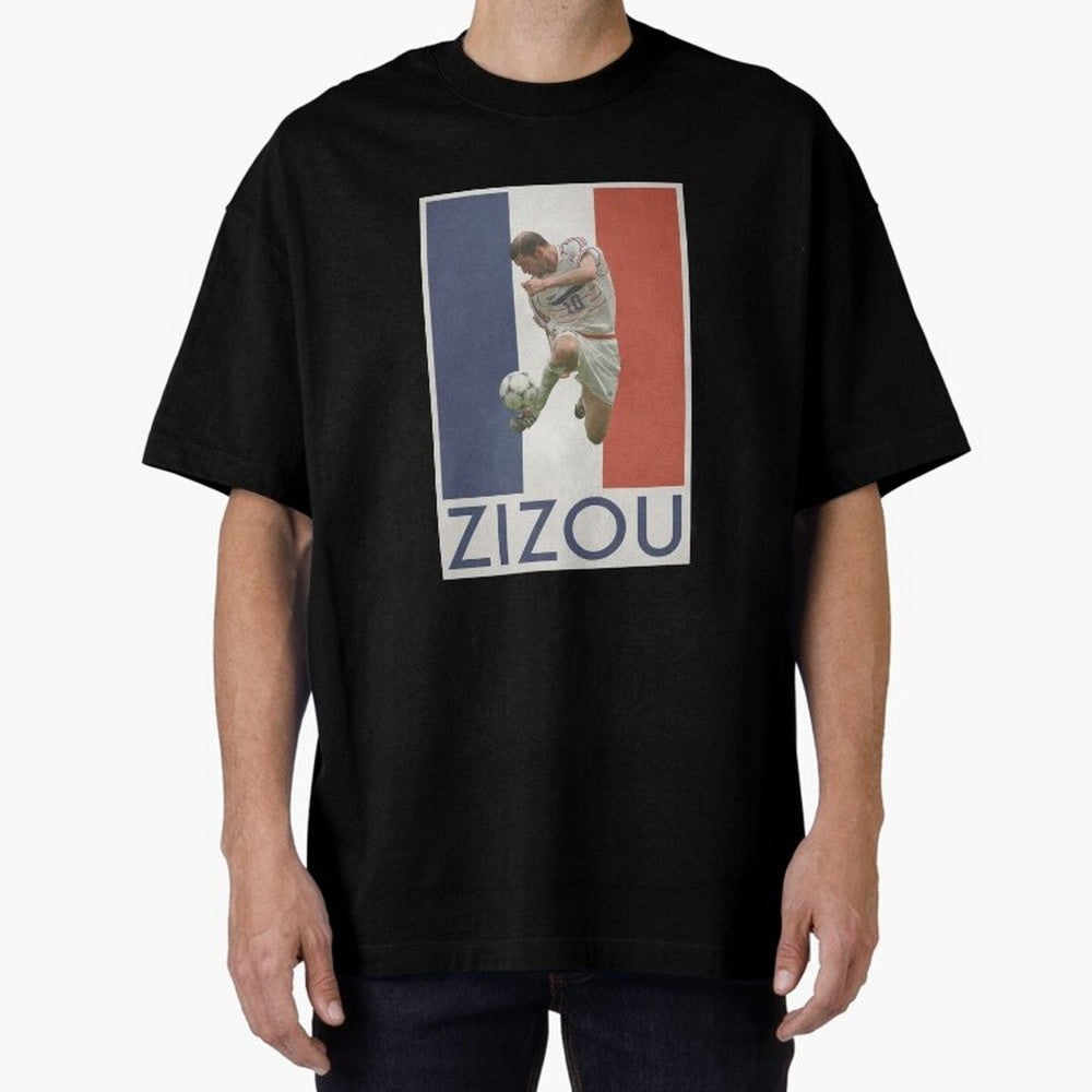 Football - Zidane Oversized T-Shirt Follow the Road to FIFA World Cup 2026 USA Canada Mexico Spirit, with Brazil, Mbappe, Football Passion, Legendary Performances, Festival Vibes and Supporter Community; Great for Watch Parties, Sports Bars, Family