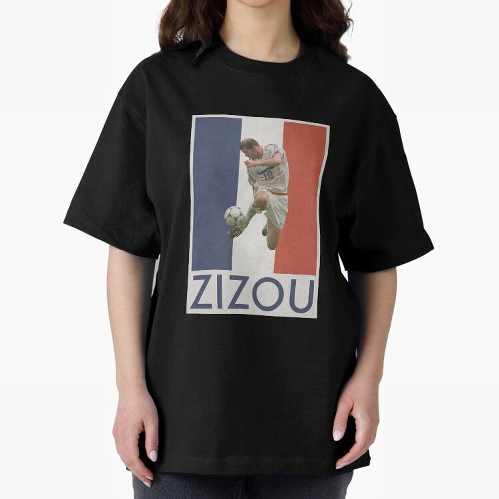 Football - Zidane Oversized T-Shirt Follow the Road to FIFA World Cup 2026 USA Canada Mexico Spirit, with Brazil, Mbappe, Football Passion, Legendary Performances, Festival Vibes and Supporter Community; Great for Watch Parties, Sports Bars, Family