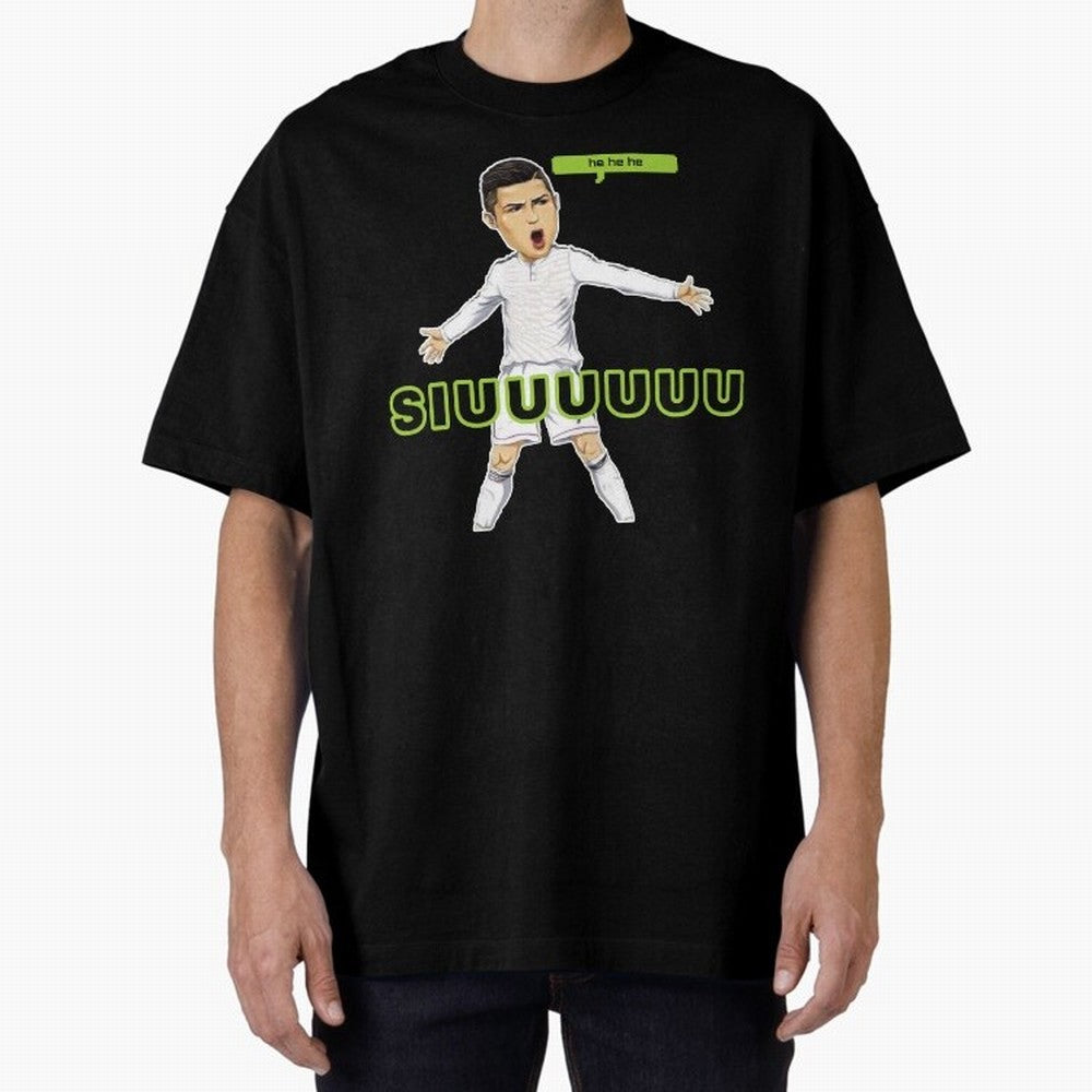 Hehehe SUIII Cristiano ronaldo Oversized T-Shirt Keep Football History Alive during Global Football Passion for FIFA World Cup 2026 USA Canada Mexico, Built around Messi and Cristiano Ronaldo, Brazil, Championship Spirit, Famous Goals, Roaring