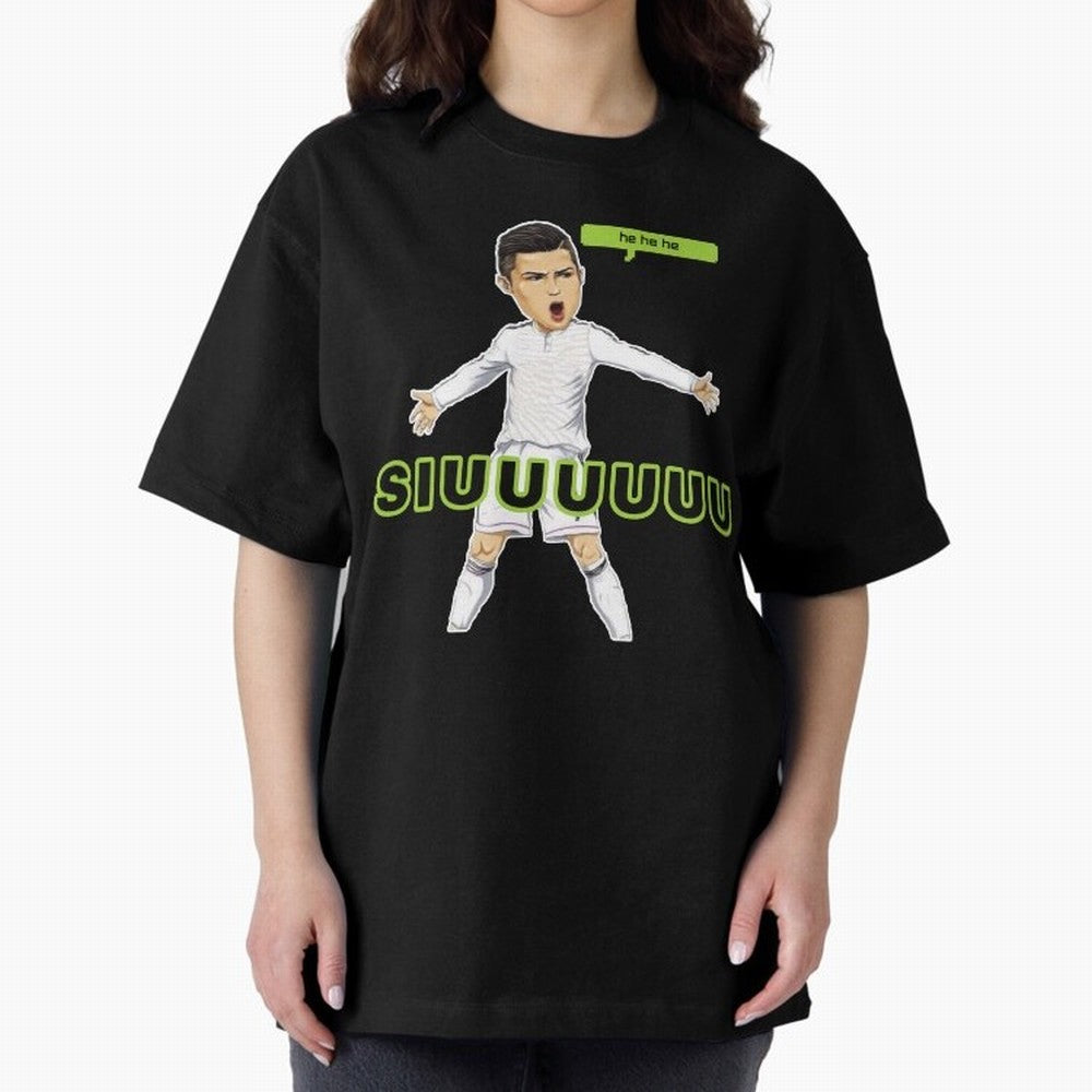 Hehehe SUIII Cristiano ronaldo Oversized T-Shirt Keep Football History Alive during Global Football Passion for FIFA World Cup 2026 USA Canada Mexico, Built around Messi and Cristiano Ronaldo, Brazil, Championship Spirit, Famous Goals, Roaring