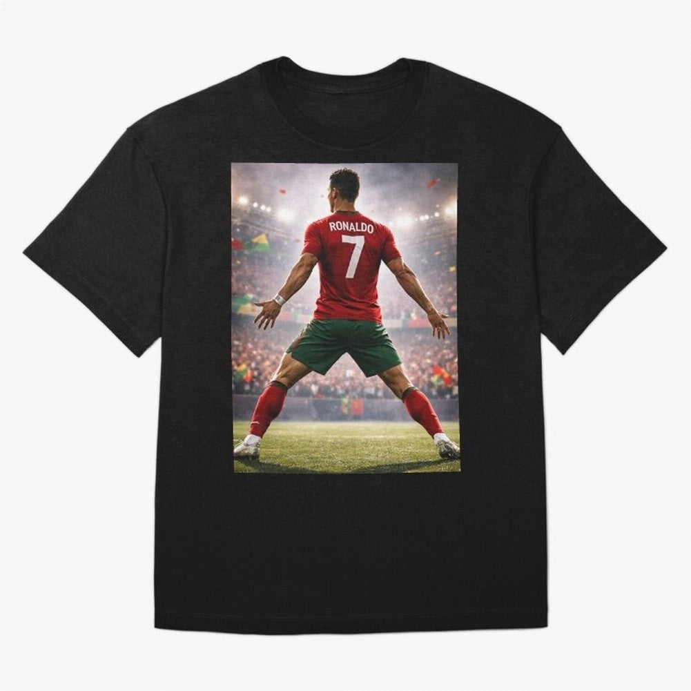 Cristiano Ronaldo Portuguese Legend Number Seven SIUUU Oversized T-Shirt Make Memories around FIFA World Cup 2026 Centered on Haaland, Spain Energy, Worldwide Fan Energy, Dramatic Goals, Stadium Lights and Championship Celebrations; Perfect for