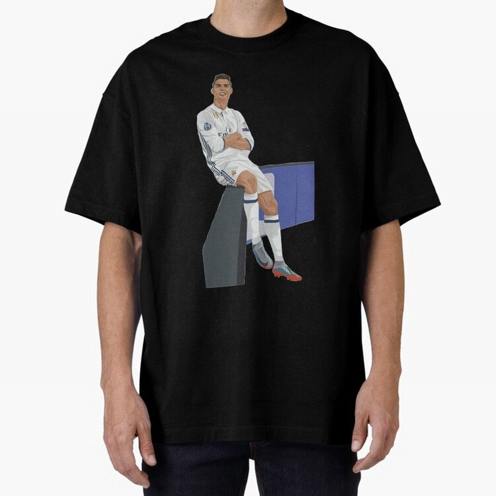Cristiano Ronaldo Oversized T-Shirt Stand Out with Spirit from FIFA World Cup 2026 USA Canada Mexico Spirit, with Argentina and Brazil, Haaland, Global Supporter Spirit, Legendary Goals, National Colors and Tournament Celebration; Perfect for Fans,