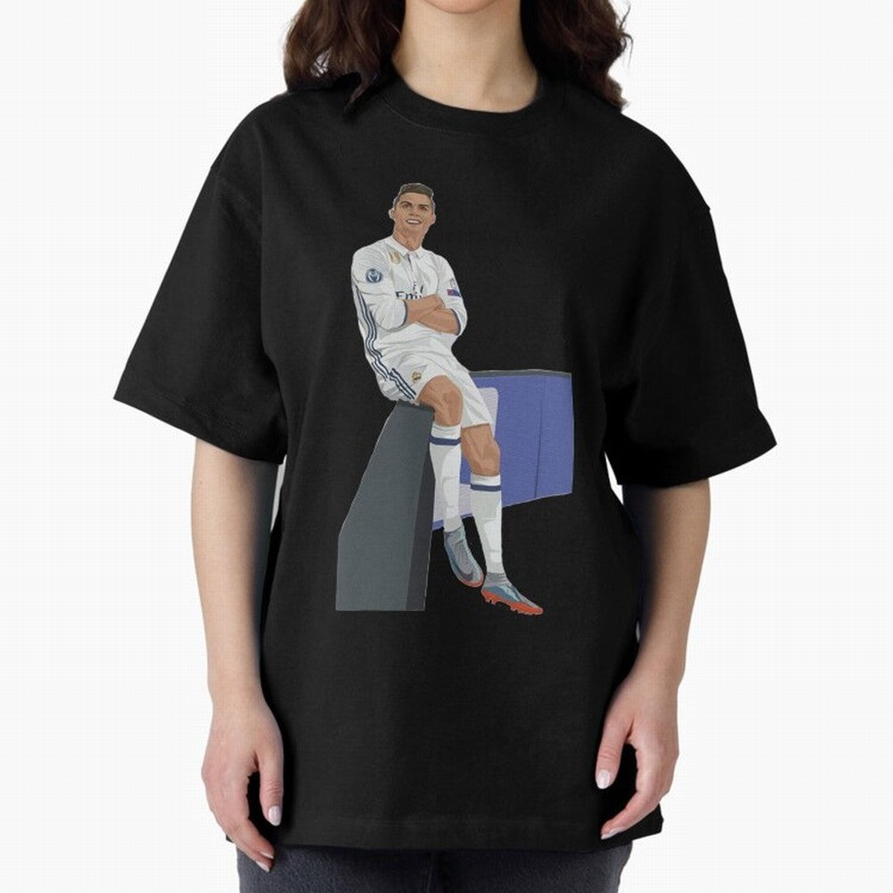 Cristiano Ronaldo Oversized T-Shirt Stand Out with Spirit from FIFA World Cup 2026 USA Canada Mexico Spirit, with Argentina and Brazil, Haaland, Global Supporter Spirit, Legendary Goals, National Colors and Tournament Celebration; Perfect for Fans,