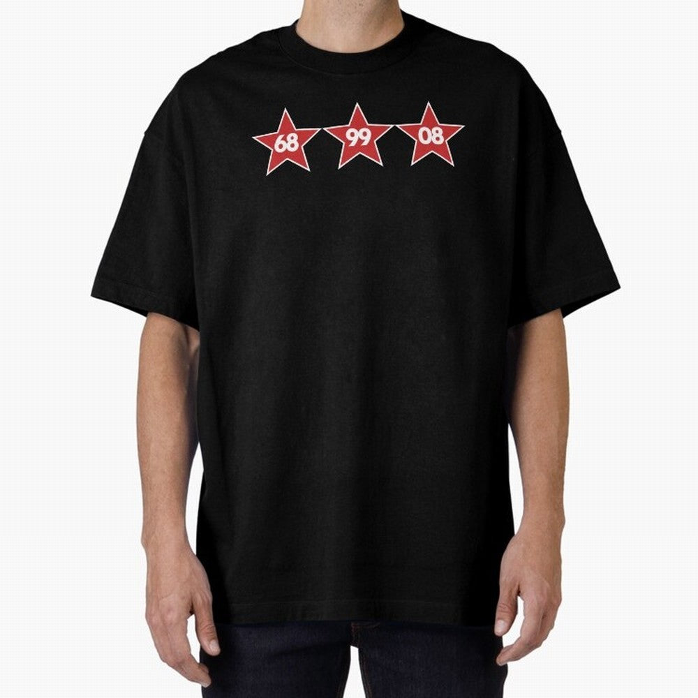 Manchester United European Cups Oversized T-Shirt Join FIFA World Cup 2026 USA Canada Mexico Spirit, with Germany, Messi, Football Festival Excitement, Trophy Ambitions, Country Rivalries and Star Player Buzz; Created for Match Day Parties, Soccer