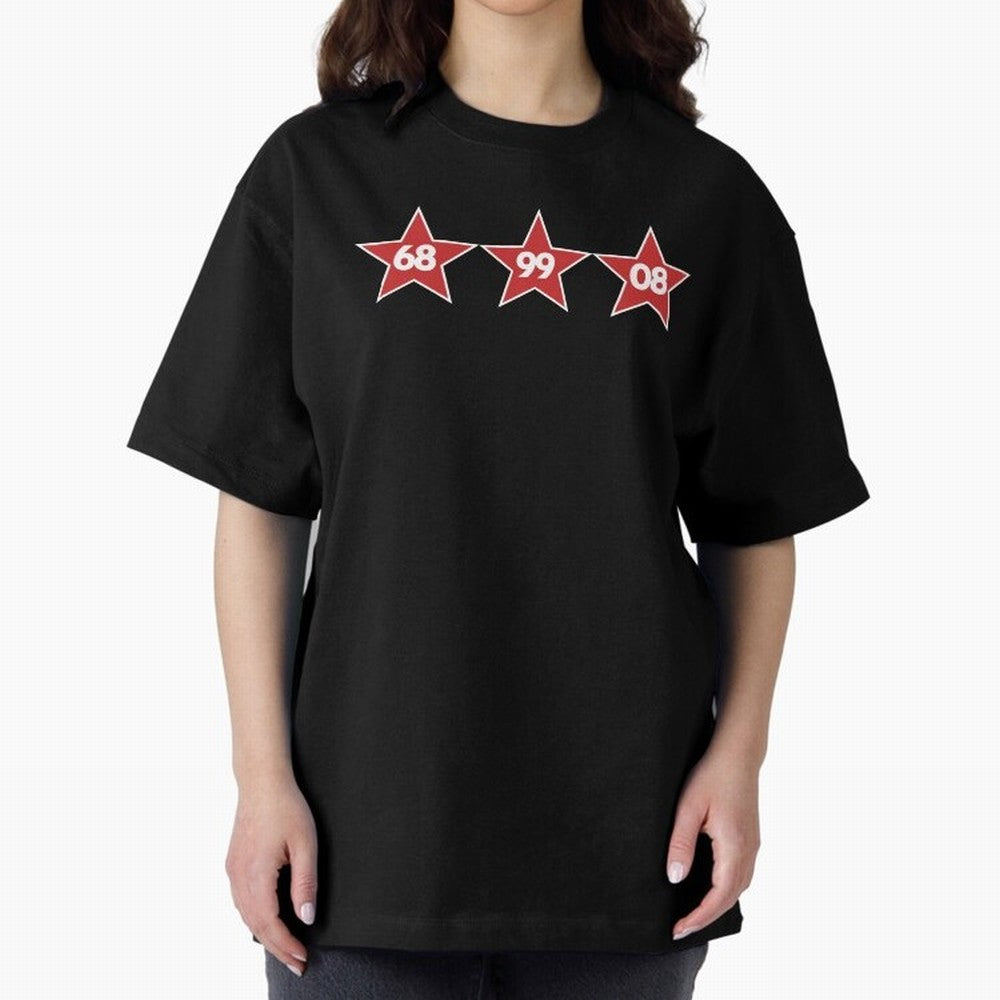 Manchester United European Cups Oversized T-Shirt Join FIFA World Cup 2026 USA Canada Mexico Spirit, with Germany, Messi, Football Festival Excitement, Trophy Ambitions, Country Rivalries and Star Player Buzz; Created for Match Day Parties, Soccer
