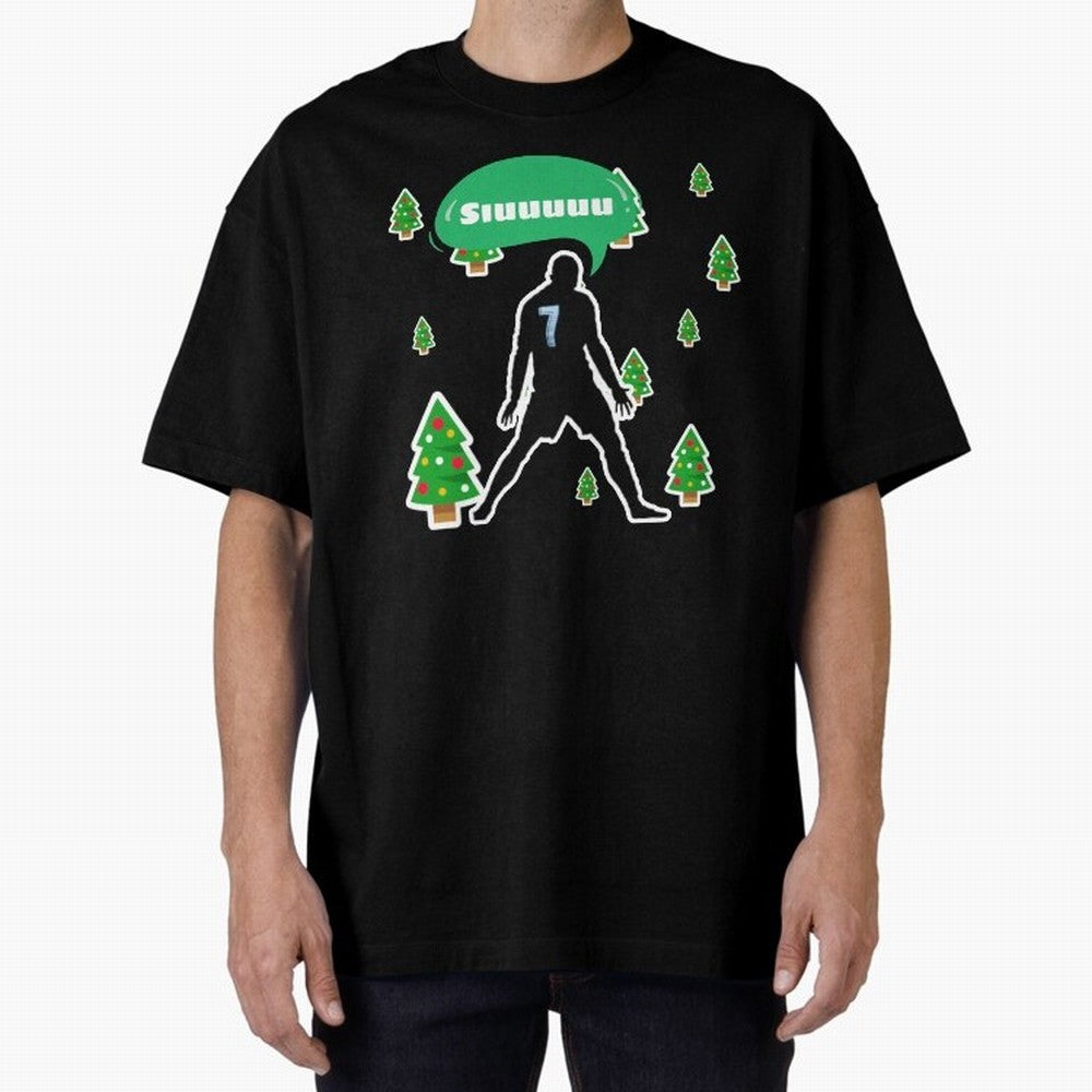 Christmas siuuu Cristiano ronaldo Oversized T-Shirt Feel the Heartbeat of FIFA World Cup 2026 USA Canada Mexico for Fans of CR7 and Messi and Argentina, France and Brazil, Bringing Game Day Rituals, Football Legends, Country Pride and the Road to