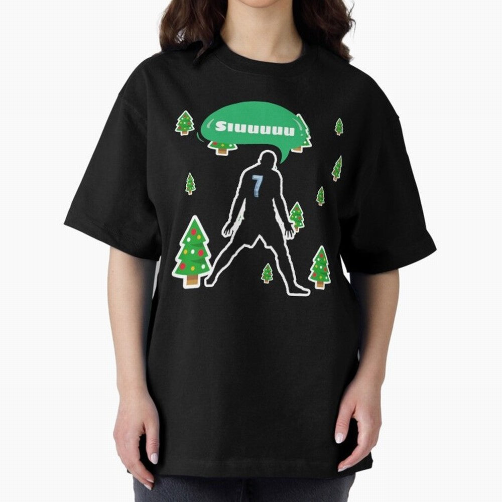Christmas siuuu Cristiano ronaldo Oversized T-Shirt Feel the Heartbeat of FIFA World Cup 2026 USA Canada Mexico for Fans of CR7 and Messi and Argentina, France and Brazil, Bringing Game Day Rituals, Football Legends, Country Pride and the Road to