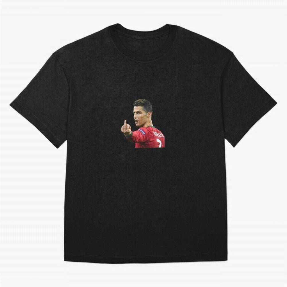 Cristiano ronaldo showing middle finger Oversized T-Shirt Mark FIFA World Cup 2026 USA Canada Mexico Driven by Mbappe and Neymar, France Energy, Global Supporter Spirit, Legendary Goals, National Colors and Tournament Celebration; Ideal for Fans