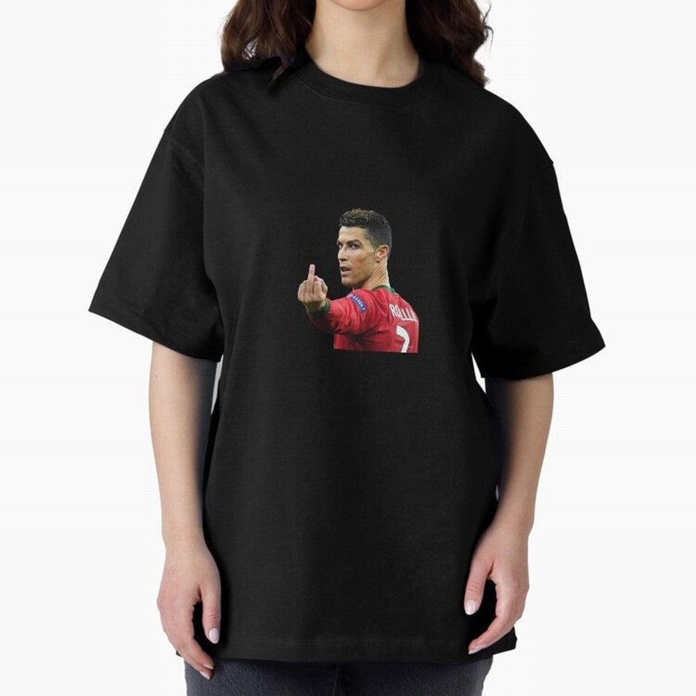 Cristiano ronaldo showing middle finger Oversized T-Shirt Mark FIFA World Cup 2026 USA Canada Mexico Driven by Mbappe and Neymar, France Energy, Global Supporter Spirit, Legendary Goals, National Colors and Tournament Celebration; Ideal for Fans