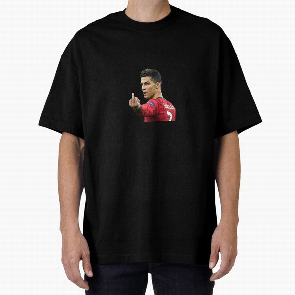 Cristiano ronaldo showing middle finger Oversized T-Shirt Mark FIFA World Cup 2026 USA Canada Mexico Driven by Mbappe and Neymar, France Energy, Global Supporter Spirit, Legendary Goals, National Colors and Tournament Celebration; Ideal for Fans