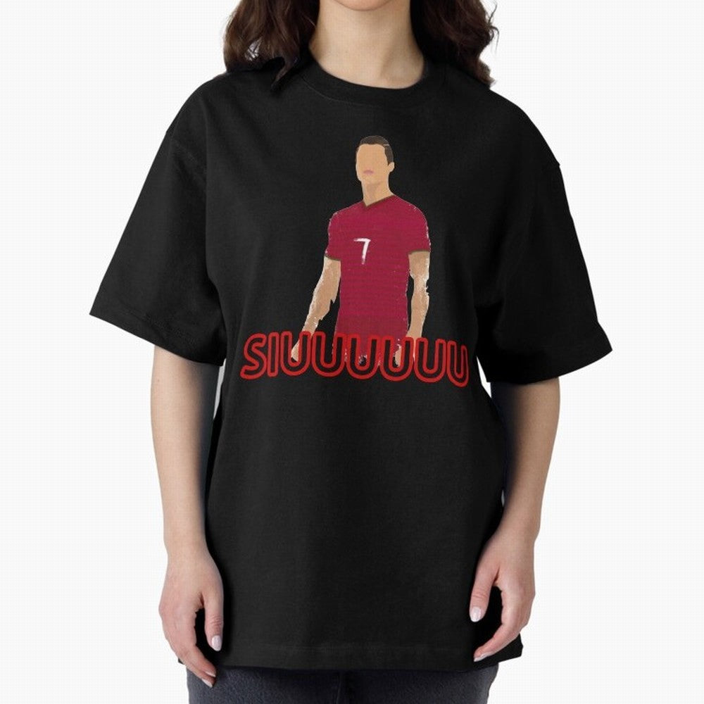 Siuuu Cristiano ronaldo goal Oversized T-Shirt Show Up for the Glory of FIFA World Cup 2026 for Fans of Messi and Cristiano Ronaldo and Brazil, Bringing Sports Nostalgia, International Competition, Famous Players and Unforgettable Victories;