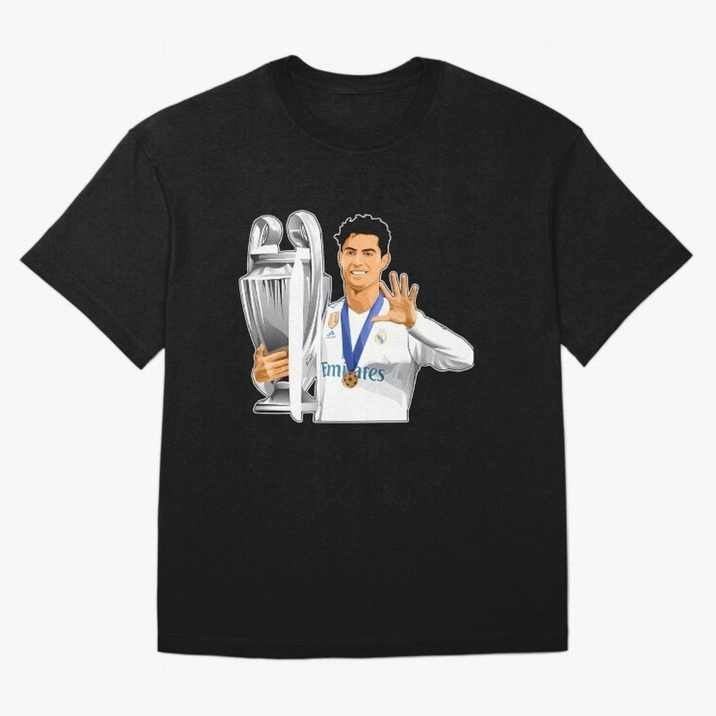 Ronaldo Throphy Oversized T-Shirt Celebrate Global Passion for FIFA World Cup 2026 USA Canada Mexico for Fans of Neymar, Haaland and Cristiano Ronaldo and England, Bringing Retro Football Energy, Iconic Rivalries, Trophy Chase Drama and Stadium