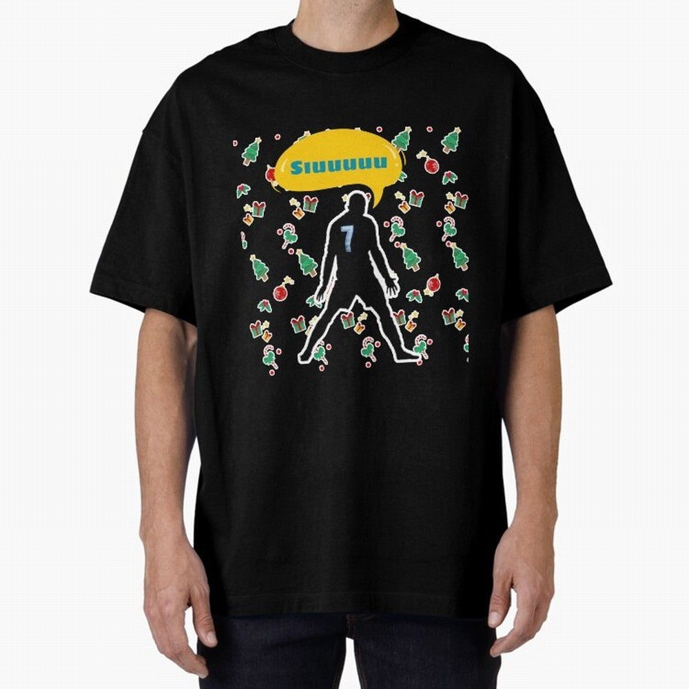 Siuuu christmas CR7 Oversized T-Shirt Feel the Trophy Chase of Match Day Hype around FIFA World Cup 2026, Messi, CR7 and Mbappe, Argentina and Brazil, Match Day Excitement, Supporter Culture, Golden Goals and Global Football Passion; Perfect for