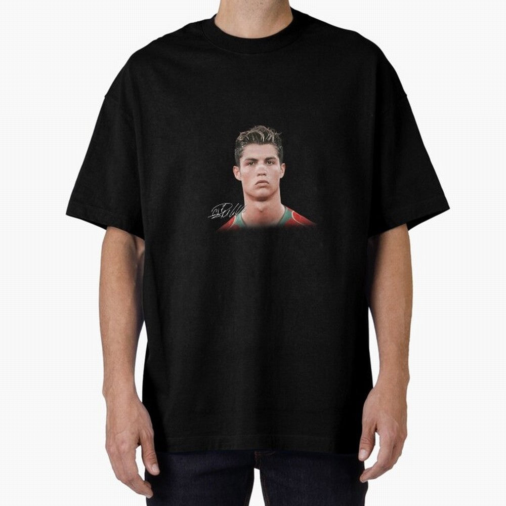 Cristiano Ronaldo Big Face Young Ronaldo Oversized T-Shirt Cheer through Every Moment of Global Football Passion for FIFA World Cup 2026, Inspired by Mbappe, Spain, Football Festival Excitement, Trophy Ambitions, Country Rivalries and Star Player