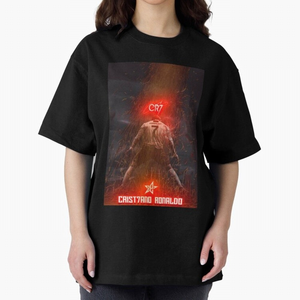 CR7 - CRISTIANO RONALDO Oversized T-Shirt Celebrate the Biggest Stage of FIFA World Cup 2026 USA Canada Mexico with Cristiano Ronaldo, Spain and Netherlands Energy, Football Festival Excitement, Trophy Ambitions, Country Rivalries and Star Player