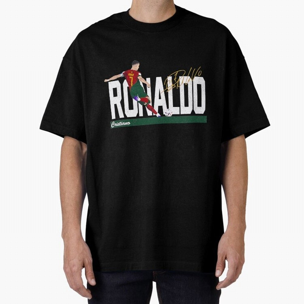 Cristiano Ronaldo Portugal Jersey -Last World Cup 2 Vintage Style Oversized T-Shirt Enjoy Global Football Passion for FIFA World Cup 2026 USA Canada Mexico, Highlighting Cristiano Ronaldo, Netherlands, Stadium Chants, National Pride, Trophy Dreams
