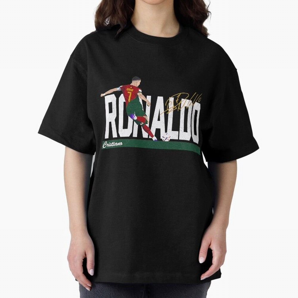 Cristiano Ronaldo Portugal Jersey -Last World Cup 2 Vintage Style Oversized T-Shirt Enjoy Global Football Passion for FIFA World Cup 2026 USA Canada Mexico, Highlighting Cristiano Ronaldo, Netherlands, Stadium Chants, National Pride, Trophy Dreams