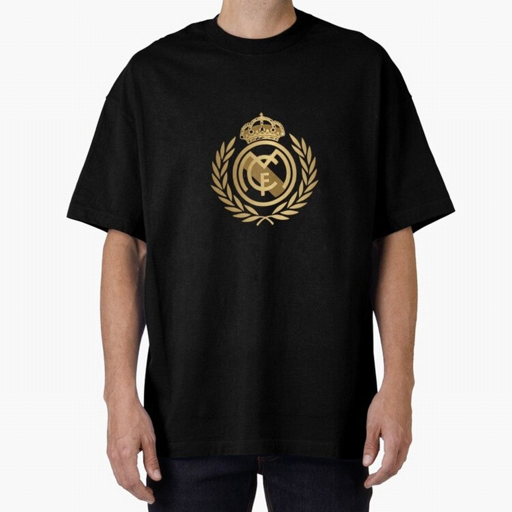 REAL MADRID GOLDEN Oversized T-Shirt Join the Countdown to FIFA World Cup 2026 USA Canada Mexico for Fans of CR7 and Messi and Portugal, Bringing Championship Spirit, Famous Goals, Roaring Crowds and International Football Unity; Made for Die Hard