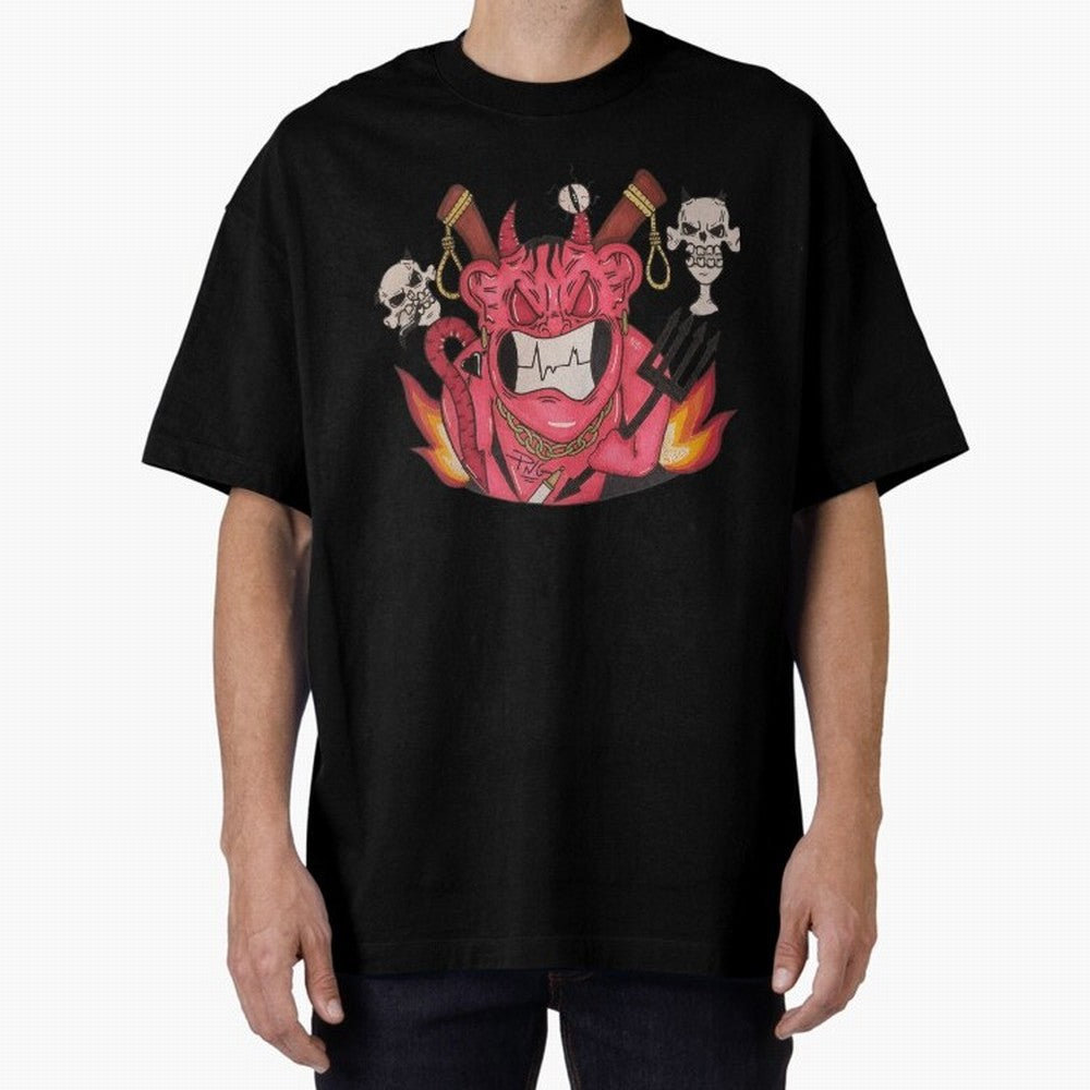 Devil Graffit Oversized T-Shirt Bring Trophy Dreams to FIFA World Cup 2026 USA Canada Mexico for Fans of Messi and Cristiano Ronaldo and France, Bringing Global Supporter Spirit, Legendary Goals, National Colors and Tournament Celebration; Created