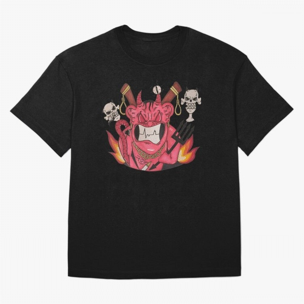 Devil Graffit Oversized T-Shirt Bring Trophy Dreams to FIFA World Cup 2026 USA Canada Mexico for Fans of Messi and Cristiano Ronaldo and France, Bringing Global Supporter Spirit, Legendary Goals, National Colors and Tournament Celebration; Created