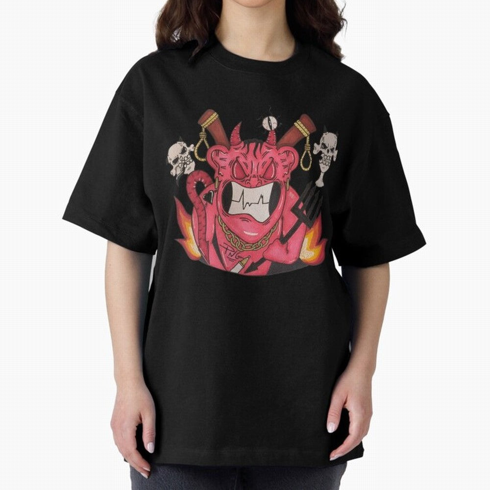 Devil Graffit Oversized T-Shirt Bring Trophy Dreams to FIFA World Cup 2026 USA Canada Mexico for Fans of Messi and Cristiano Ronaldo and France, Bringing Global Supporter Spirit, Legendary Goals, National Colors and Tournament Celebration; Created