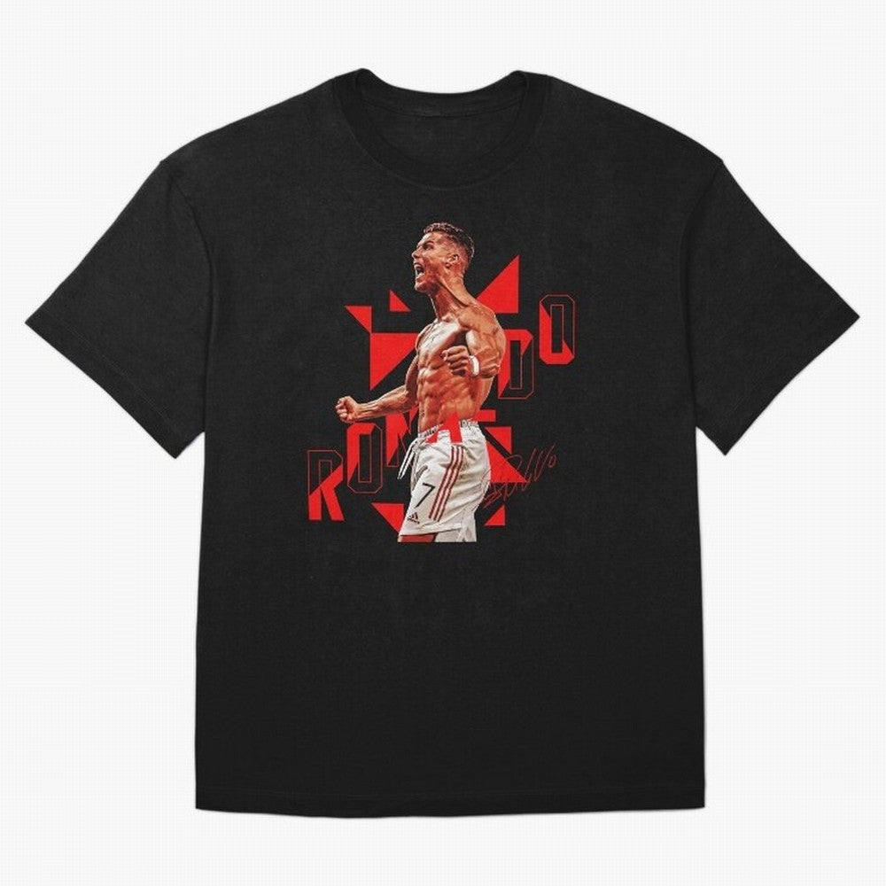 Cristiano Ronaldo Oversized T-Shirt Bring Champion Energy into Global Football Passion for FIFA World Cup 2026 Group Stage, Highlighting Haaland and Mbappe, France, Retro Football Energy, Iconic Rivalries, Trophy Chase Drama and Stadium Atmosphere;