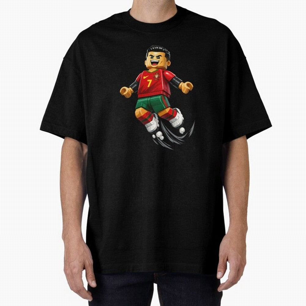 Cristiano Ronaldo. Siuuuuuu! Lego Mundial Oversized T-Shirt Bring Supporter Culture to FIFA World Cup 2026 Group Stage Spirit, Featuring Argentina and Brazil, Cristiano Ronaldo, Haaland and CR7, Retro Football Energy, Iconic Rivalries, Trophy Chase