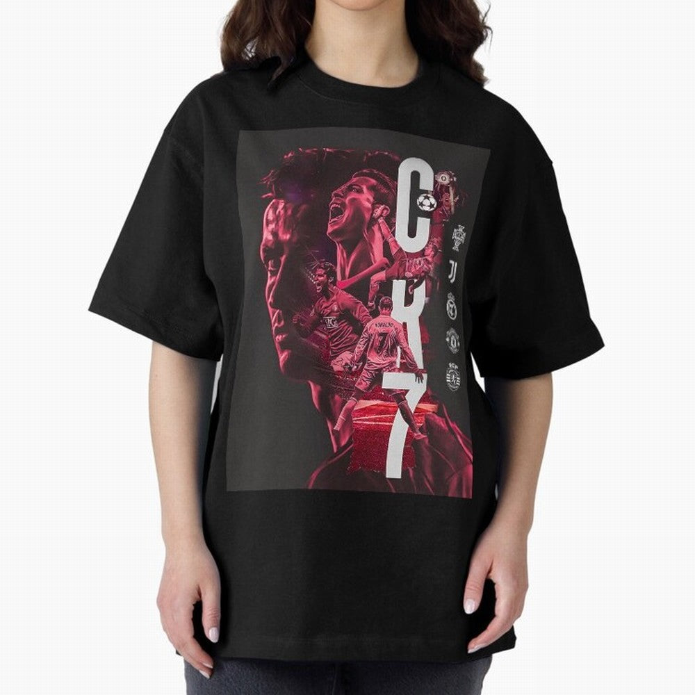CR7 Oversized T-Shirt Make Every Kick Count in the FIFA World Cup 2026 Group Stage Journey through Mbappe and Neymar Highlights, Argentina, France and Brazil Pride, Retro Football Energy, Iconic Rivalries, Trophy Chase Drama and Stadium Atmosphere;