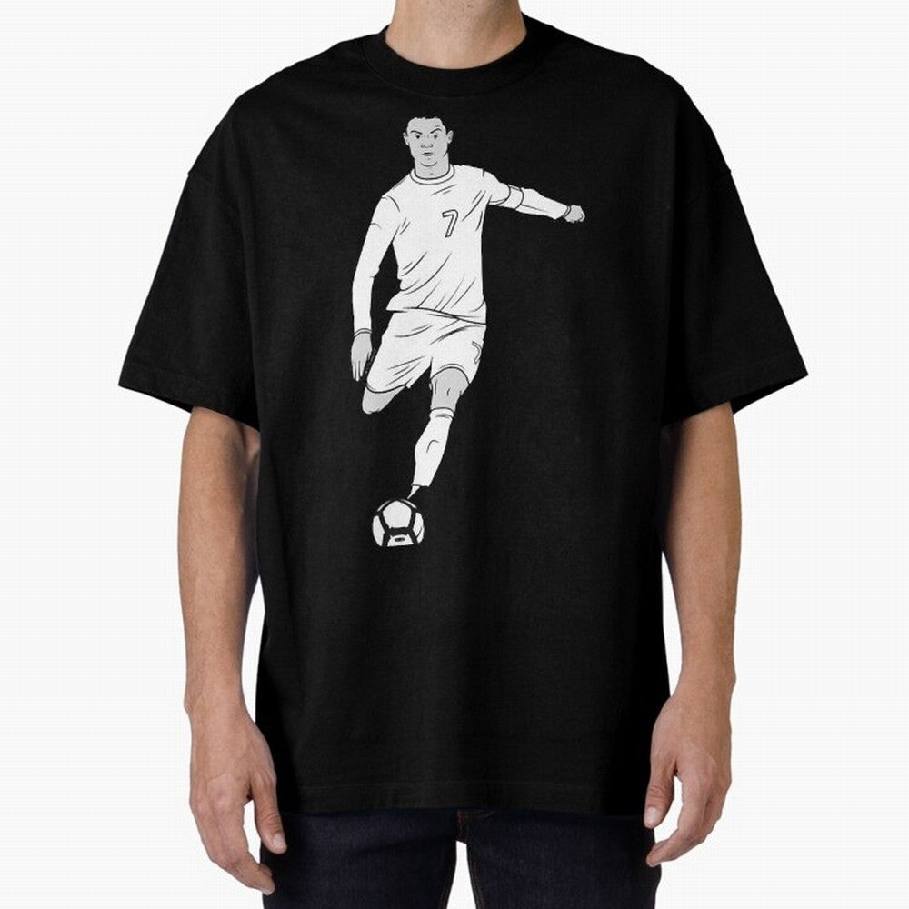 Cristiano Ronaldo Oversized T-Shirt Celebrate Fan Culture around FIFA World Cup 2026 USA Canada Mexico Connected to Mbappe and Neymar, Argentina and Brazil Energy, Classic Soccer Heritage, Championship Pressure, Fan Loyalty and International Pride;