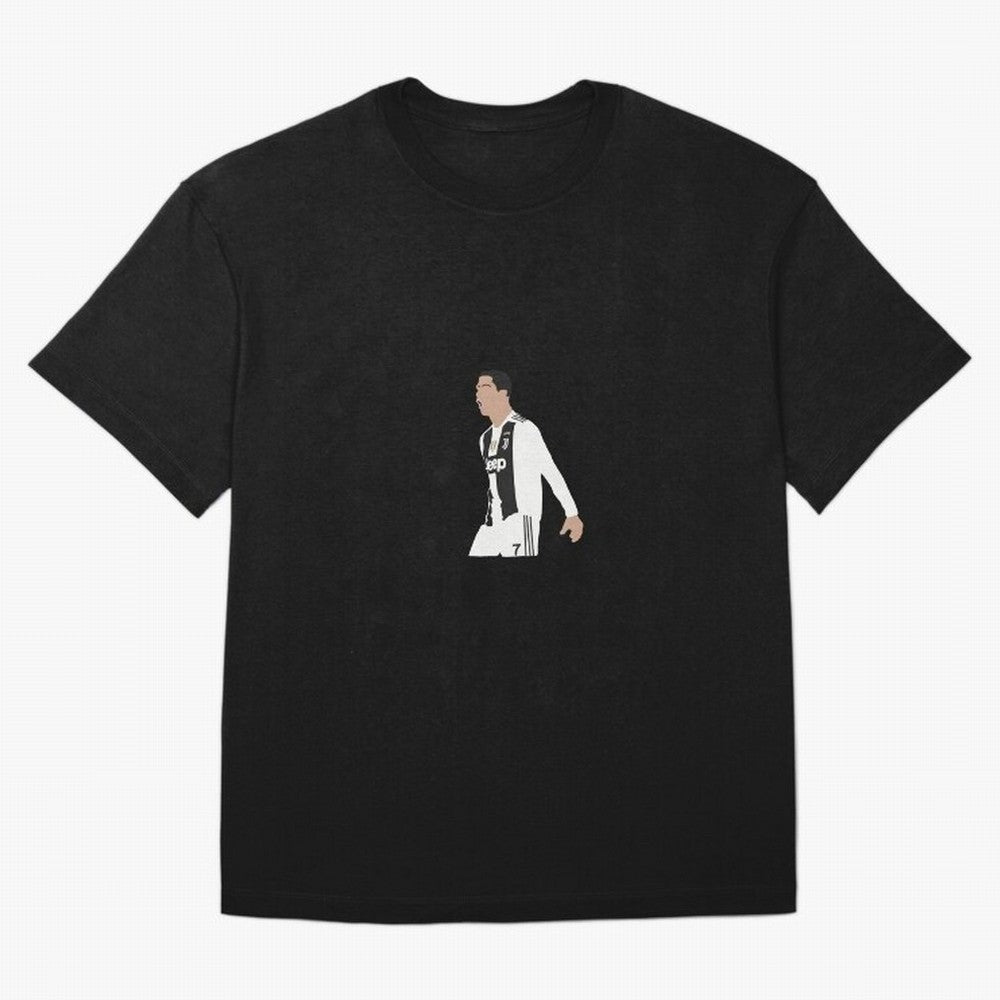 Juventus Cristiano Ronaldo Cartoon Oversized T-Shirt Join Supporters Worldwide for FIFA World Cup 2026 Featuring Neymar, Argentina, France and Brazil Energy, Vintage Soccer Flavor, Modern Football Stars, National Flags and Final Night Emotion;